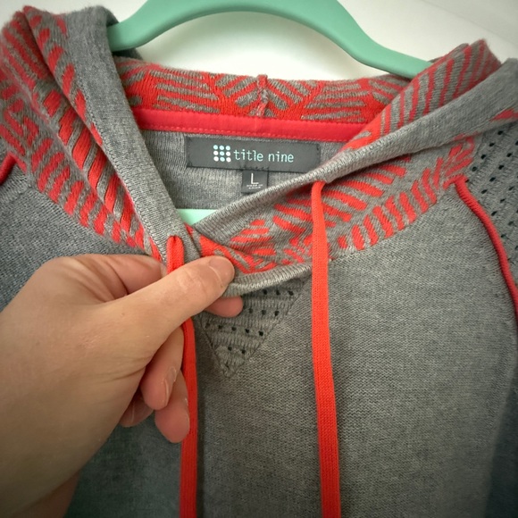 Title Nine Gray and Pink Women's Hoodie - Picture 4 of 5